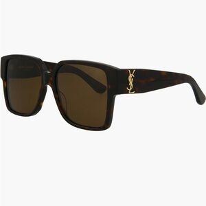 NWT Yves Saint Laurent Women’s Tortoise Shell Sunglasses w/ Gold YSL Logo